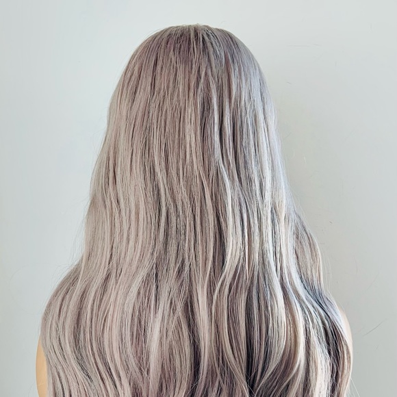 A Very Pretty 22” Ash Berry Color Synthetic Wig with Bangs / “Put On & Go” - Picture 10 of 11